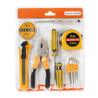 Juego de Herramientas Domésticas Personalizado de 7 Piezas: Destornillador, Cinta Métrica, Llave Allen, Cuchillo Multiusos, Alicates, Cinta Métrica, Estuche Doble Burbuja S