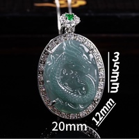 Collier pendentif rond en alliage naturel unisexe avec incrustation bleu-vert, origine Guangdong - Bijoux en gros