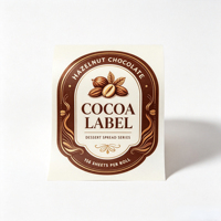 Étiquettes personnalisées en rouleau avec dorure à chaud, autocollantes, écologiques, en vinyle imperméable, pour pots de pâte à tartiner chocolat noisette cacao dessert, résistantes aux UV