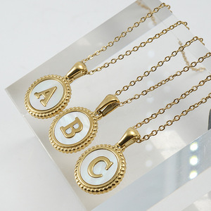 Zogxin Letter Pendant Necklace 18K Gold Plated Stainless Steel Alphabet Charm Jewelry For Women Fashion Style - Product Image 4
