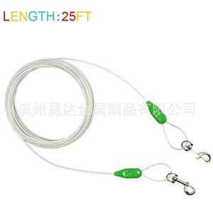 สายจูงสุนัขแบบสะท้อนแสง สแตนเลส 25 ฟุต ปลดเร็ว สำหรับสุนัขพันธุ์ใหญ่ - Product Image 1