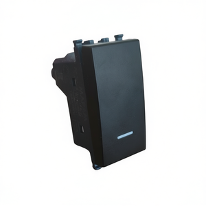 Interrupteur inverseur noir avec voyant lumineux compatible avec Vimar Arke - Product Image 3