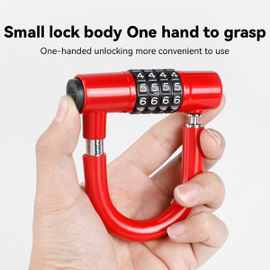 Mini cadenas en <span class=keywords><strong>U</strong></span> compact à combinaison 4 chiffres, anse de 13 mm, en alliage de zinc, sans clé, étanche, durable et portable pour vélo - Product Image 4
