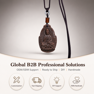 Handmade Borneol Incense Necklace Guanyin Buddha Pendant Natural Herbal Amulet OEM Private Label <strong>Zen</strong> Spiritual Safe &amp; Sound - Product Image 1