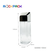 Emballage de bouteilles de parfum en verre à capuchon irrégulier transparent de forme unique de 100ml