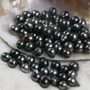 Factory Price 10-12mm Tahitian Black Pearls Loose Beads For Jewelry Making