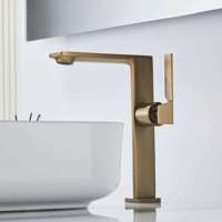 Grifo monomando cuadrado para lavabo de baño al por mayor, diseño de palanca única, grifo mezclador cuadrado duradero con núcleo de válvula cerámica