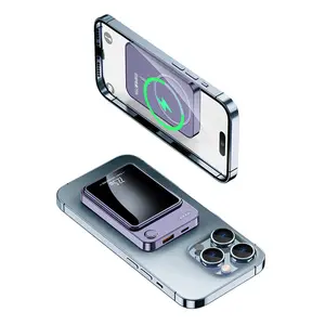 Banque d'alimentation sans fil magnétique portable de taille de paume mince PD 22.5W charge rapide 5000mAh 10000mAh alimentation pour iphone