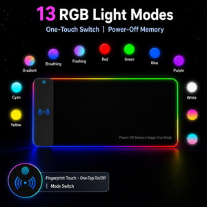 Tapis de souris chargeur sans fil, tapis de souris de jeu à charge sans fil <span class=keywords><strong>LED</strong></span> en caoutchouc, offre spéciale - Product Image 3