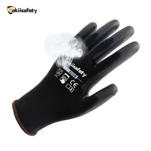 Yokiisafety logo Pu Coated Work Safety <strong>Gloves</strong> for Brick Work Construction with Grip Industrial Men Custom Pu Working <strong>Gloves</strong> - Product Image 3