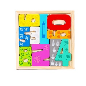 Jeu de puzzle éducatif en bois pour enfants, dessin animé, Montessori, légumes, dinosaures 3D, 12 pièces - Product Image 1