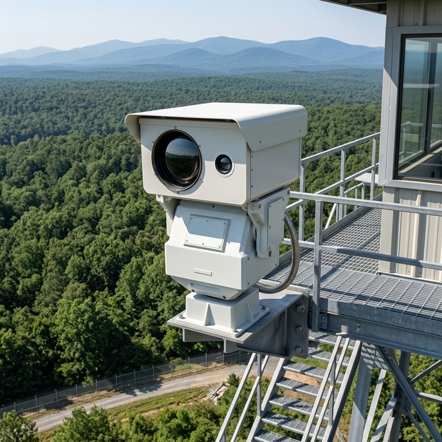 20km Long Range Thermal Imaging System 640x512 AI Tracking Heavy Duty Pan Tilt Zoom Camera for Forest Fire Prevention