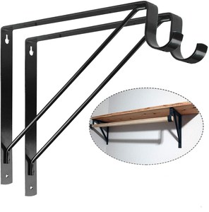 Staffa di supporto per asta per mensola per tenda regolabile per <span class=keywords><strong>armadio</strong></span> resistente - Product Image 2