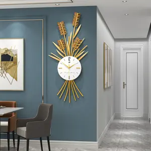 创意北欧大环保北欧水晶金属挂钟定制家庭酒店办公室装饰