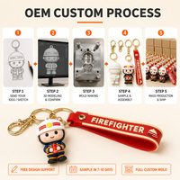 Porte-clés figurine Chibi personnalisée avec uniforme et texte sur la sangle pour cadeau de remise de diplôme et d'anniversaire, commande en gros
