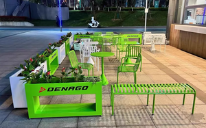 Boîte à fleurs en fer d'extérieur, combinaison de mobilier d'extérieur personnalisé de style industriel <span class=keywords><strong>pour</strong></span> salon de thé, café, zone de repos, cloison, boissons froides - Product Image 3