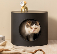Halbgeschlossenes Rundes Haustierbett Multifunktional für Alle Jahreszeiten Höhlenartiges Bett für Kleine Hunde und Katzen