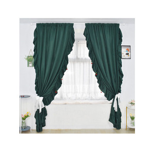 Vente en gros 100% polyester taille personnalisée rideau coupe-vent princesse à volants rideaux verticaux semi-occultants - Product Image 1