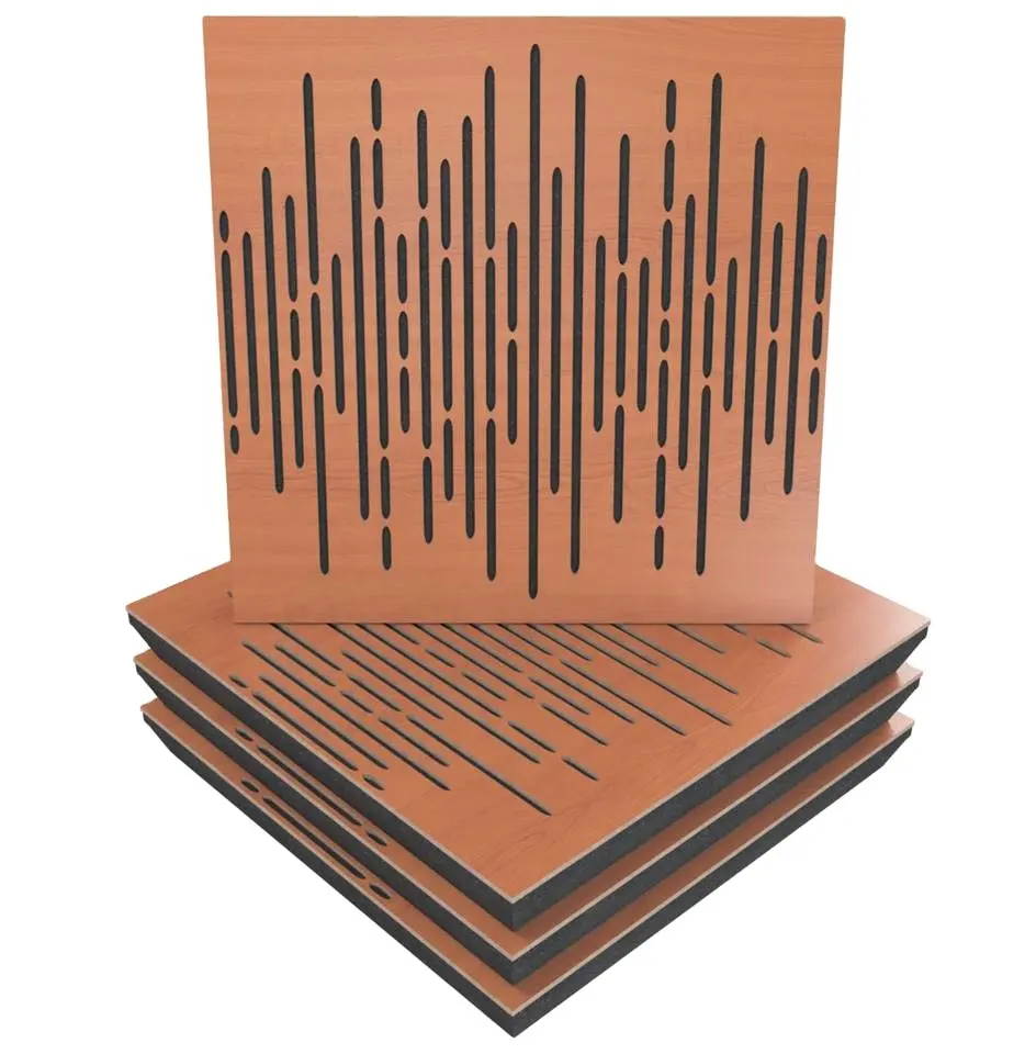 Modèle 3d Design personnalisé en bois épais décoratif anti-musique Studio Art Modern Wave Wood Acoustic Diffuser 54mm