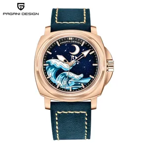 PAGANI DESIGN YS014 Mode Hommes Luxueux Montre Automatique <span class=keywords><strong>Saphir</strong></span> NH35A Acier Inoxydable <span class=keywords><strong>Cuir</strong></span> Étanche 10Bar Montre-Bracelet - Product Image 2