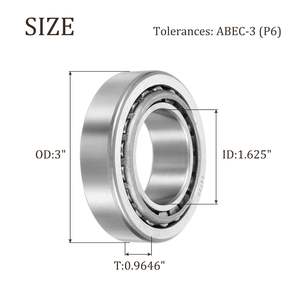 Juego de Rodamientos de Rodillos Cónicos Simples Uxcell 24780/24720, Copa Cónica, Diámetro Interior de 1.625 Pulgadas, Diámetro Exterior de 3 Pulgadas, Grosor de 0.96 Pulgadas, Acero Aleado ABEC 3 - Product Image 1
