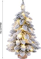 Mini sapin de Noël enneigé pré-éclairé de 45 cm avec lumières LED pour table famille décor de jour de noël