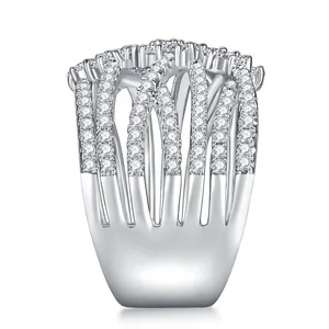 Jiuzhuan Factory moissanite diamond ring 925 Sterling Silver Moissanite Engagement Ring for Women