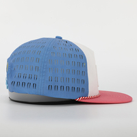 Patchs personnalisés en PVC, 5 panneaux perforés par découpe au Laser, chapeau de course, Logo, à bec plat, casquette en Nylon