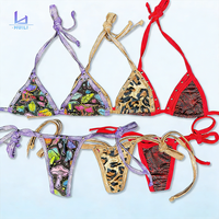 Huili Oem Hoge Kwaliteit Micro Badmode Fabrikant Vrouwen String Veters 3 Stuk Klinknagel Strandkleding Custom Designer Bikini 'S Sets