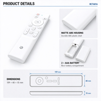 Télécommande intelligente 16 touches avec commande vocale BLE et apprentissage IR, télécommande sans fil pour systèmes audio-vidéo embarqués OEM ODM