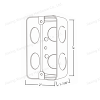 Boîte de jonction métallique 2x4 en acier galvanisé, boîte de sortie électrique profonde de 1-7/8 po, boîte de commutation NEC 3/4 à découpe, prise murale