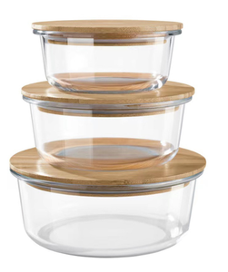 Bols de mélange en verre-bols d'emboîtement-bols en verre pliables mignons avec couvercles stockage des aliments-5 verres sûrs pour micro-ondes - Product Image 3