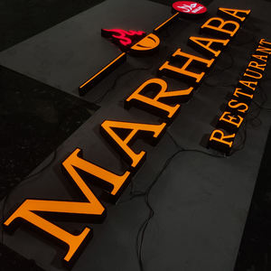 Enseigne en acier inoxydable avec lettres pour éclairage de visage, enseigne commerciale 3d personnalisée, panneau de nom de restaurant, panneau LED personnalisé pour les entreprises - Product Image 3