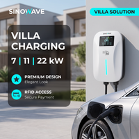 Cargador de Pared para Vehículos Eléctricos SINOWAVE de 22 kW y 32 A, Color Rojo CEE con Enchufe Tipo 2 AC a través de la Aplicación Tuya, Nuevo