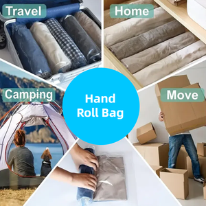 Sacs de compression manuels N-Travel Essential, pas de pompe à <span class=keywords><strong>vide</strong></span> nécessaire, sacs de rangement et organisateurs de bagages (transparents) - Product Image 6