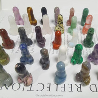 Venta al por Mayor Mini Dildo de Cristal Natural, Vara de Piedras Sanadoras, Artesanía Tallada a Mano de Cuarzo Rosa, Pene de Cristal para Colgante