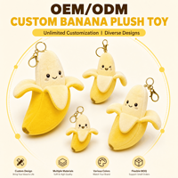 Fabricant en gros de porte-clés peluche mascotte banane pelée personnalisés OEM ODM, pendentifs de sac en peluche moelleuse, cadeaux d'usine