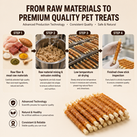 Friandises à mâcher pour chiens de toutes tailles, bâtonnets de viande et de fibres enveloppés de poulet/canard, pour la santé dentaire et articulaire
