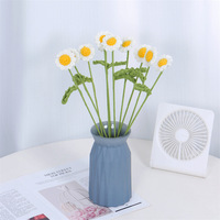 Bouquet de marguerites tissées, décoration polyvalente pour la maison et le bureau, fleurs artificielles au crochet, vente en gros, fleurs en fil faites à la main
