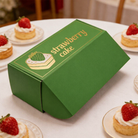 Boîte d'emballage pour biscuits vertes imprimées sur mesure, emballage en carton alimentaire pour tarte, boîte à emporter écologique