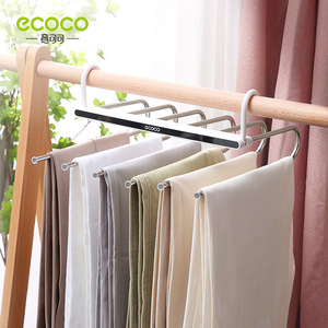 Porte-pantalon Ecoco à 6 barres, type crochet, organisateur de garde-robe minimaliste et peu encombrant pour la maison - Product Image 4