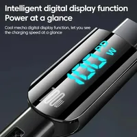 Cable USB Tipo C de Carga Rápida de 100 W, USB 3.0, PVC, Pantalla LED Digital, para Teléfono Móvil, Macbook, Tableta, 1.2 M