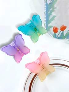 Pinzas de Pelo con Doble Mariposa de 7cm, Acabado Mate Premium, Color Degradado, para Mujer - Product Image 2