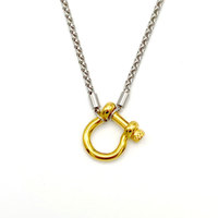 Collier tendance pour femme en acier inoxydable 316L, résistant à l'eau et inaltérable, avec fermoir mousqueton fer à cheval plaqué or 14k 18k