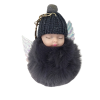 Porte-clés pendentif en fourrure de lapin pour dormir, joli accessoire de voiture, nouveau design,