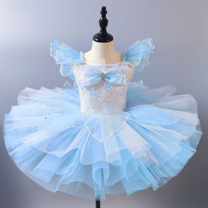Abito da ballo formale da principessa arcobaleno per <span class=keywords><strong>bambina</strong></span> 2026, gonna tutù in poliestere, per la festa dei bambini, performance di gruppo per la scuola materna - Product Image 6