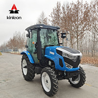 Tracteur agricole certifié CE KINLEON YTO Diesel 70HP à quatre roues motrices, cabine climatisée, pneus antidérapants renforcés