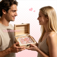 Boîte cadeau en quartz rose naturel, pierre cristalline, idée cadeau