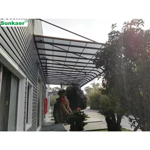 2024 Hochwertiges Aluminium-Polycarbonat-Dachüberdachung Vordach Terrassenmarkise kostengünstiges Polycarbonat-Überdachungsdach