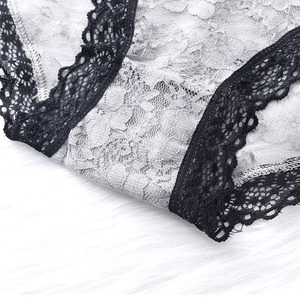 Grosir Celana Dalam Jala Renda Seksi Bersirkulasi Hitam Putih Wanita untuk Anak Perempuan - Product Image 6